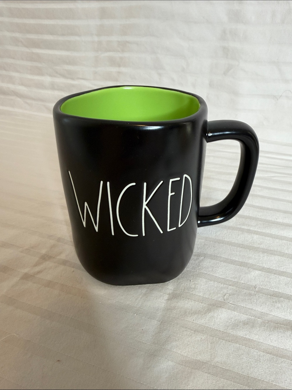 Rae Dunn Black Mug with Green Interior - WICKED